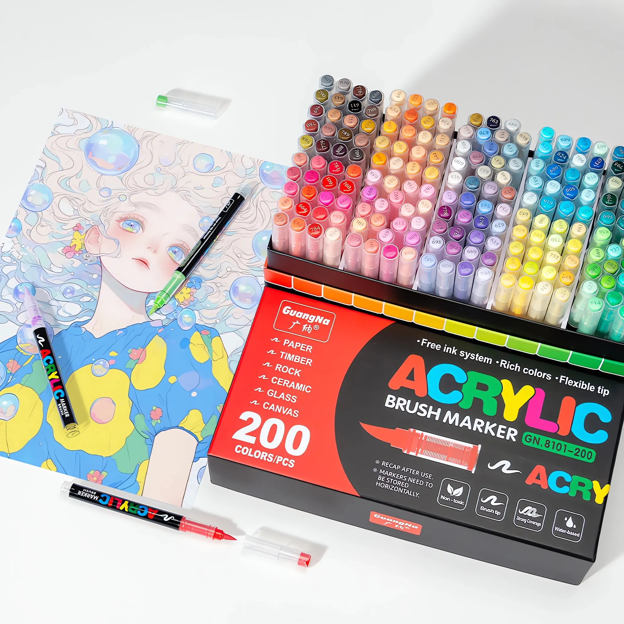 acrylic paint markers - brush tip - waterproof-08