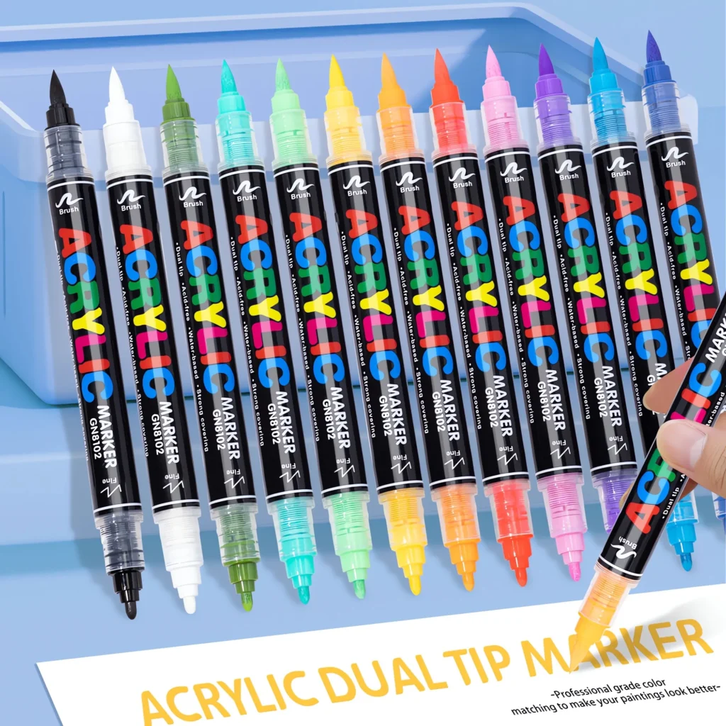 Double-headed direct-flow single-color acrylic pen set-01