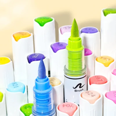 Double-headed direct-flow two-color acrylic pen set-07