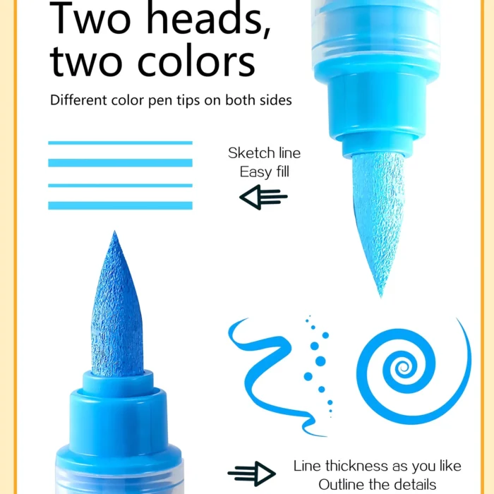 Double-headed direct-flow two-color acrylic pen set-08 Double-headed direct-flow two-color acrylic pen set-08