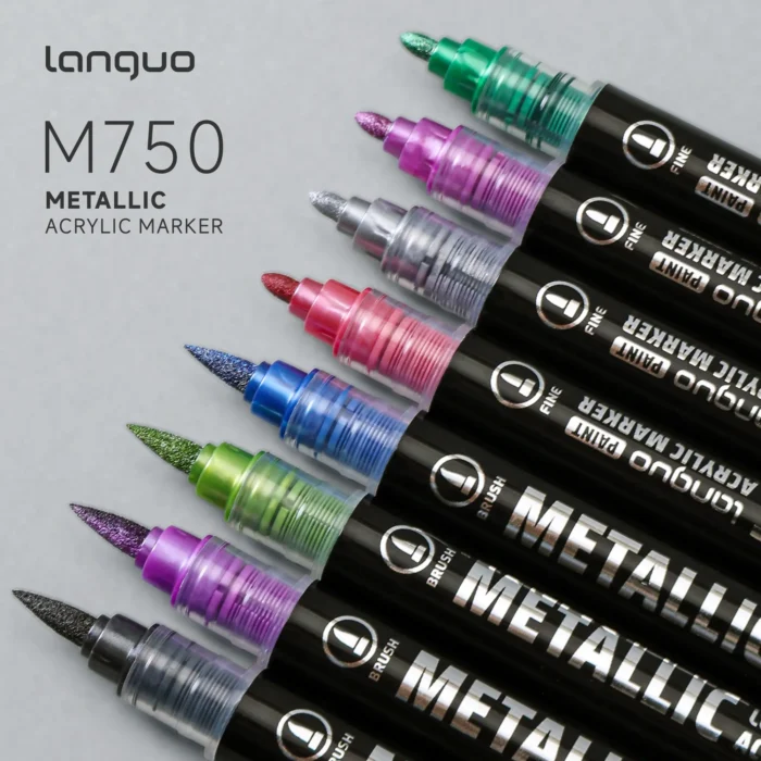 Double headed metal straight liquid acrylic marker pen cross-border-05 Double headed metal straight liquid acrylic marker pen cross-border-05