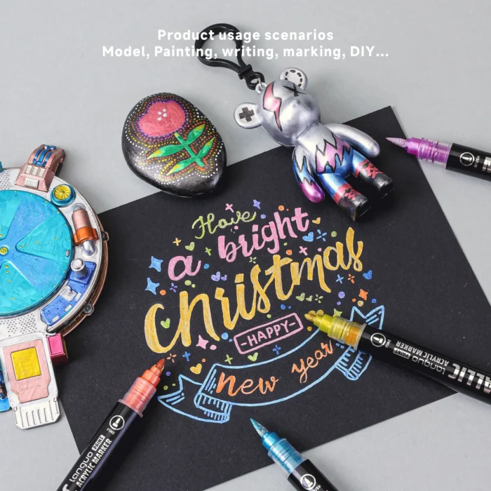 Double headed metal straight liquid acrylic marker pen cross-border-10 Double headed metal straight liquid acrylic marker pen cross-border-10