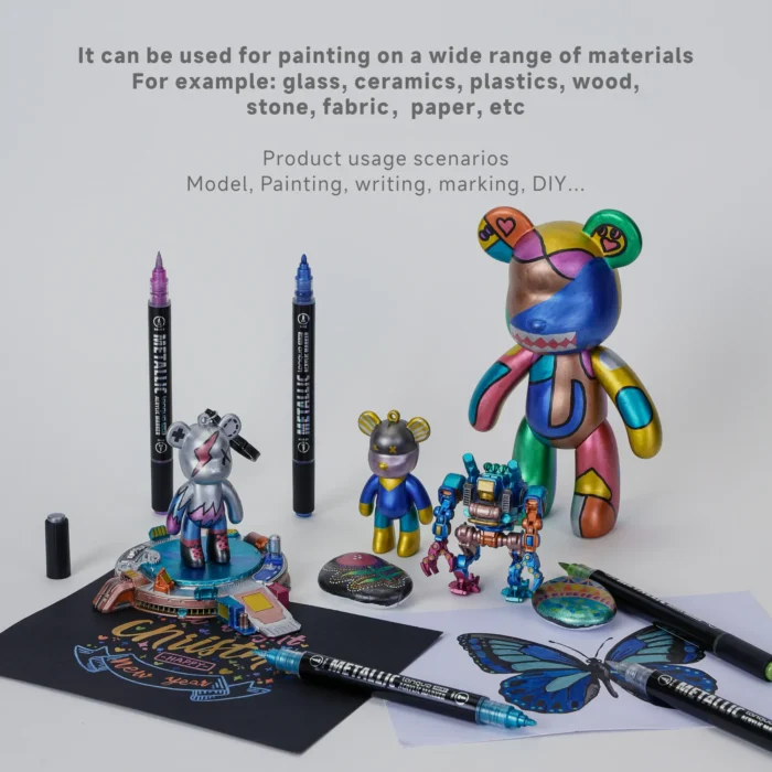 Double headed metal straight liquid acrylic marker pen cross-border-11 Double headed metal straight liquid acrylic marker pen cross-border-11