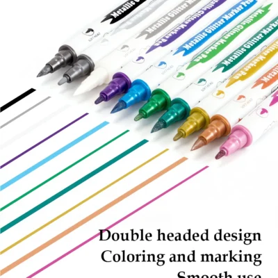 Double-headed metallic marker pens-2