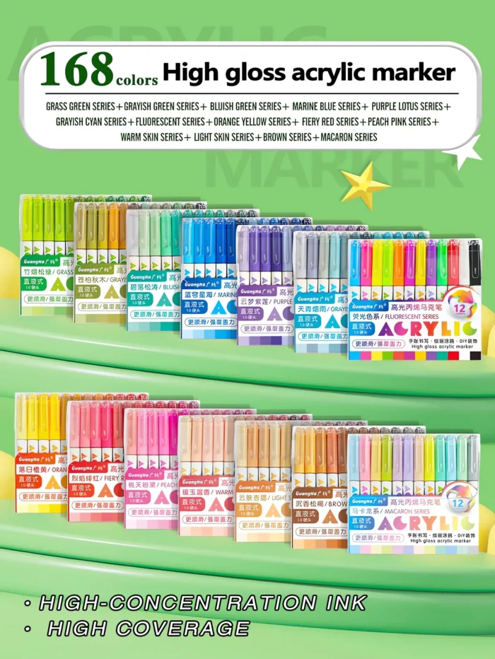 Hard headed straight liquid acrylic marker pen-01