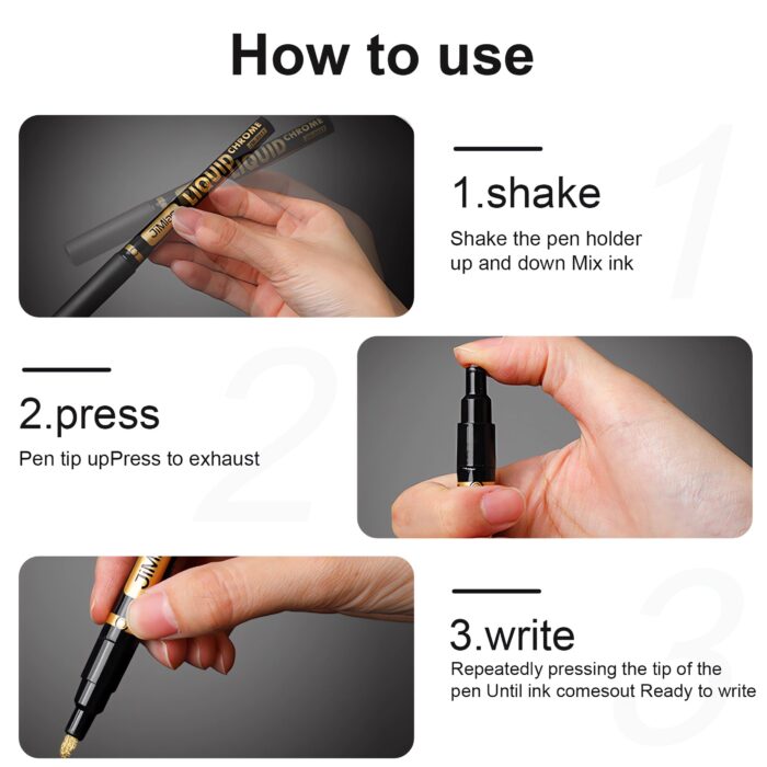 Liquid chrome metallic marker - model touch-up-07 Liquid chrome metallic marker - model touch-up-07