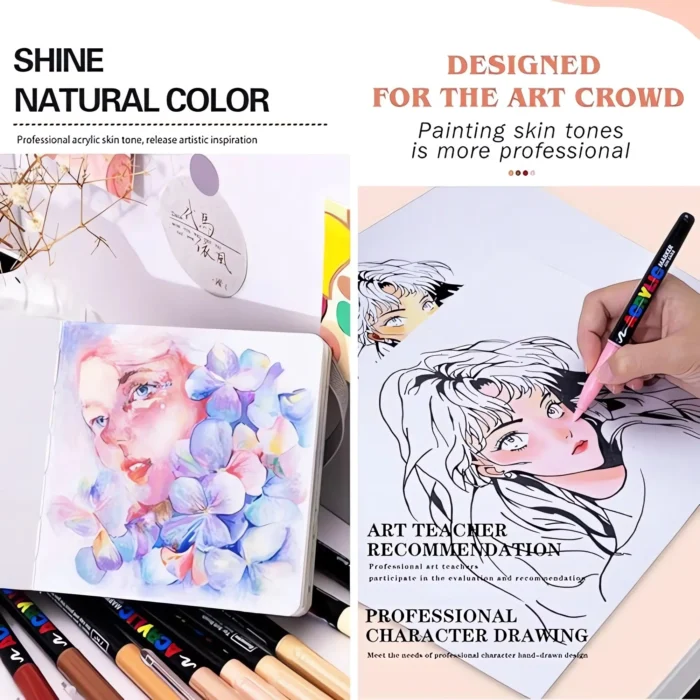 Skin tone acrylic marker pen-10 Skin tone acrylic marker pen-10