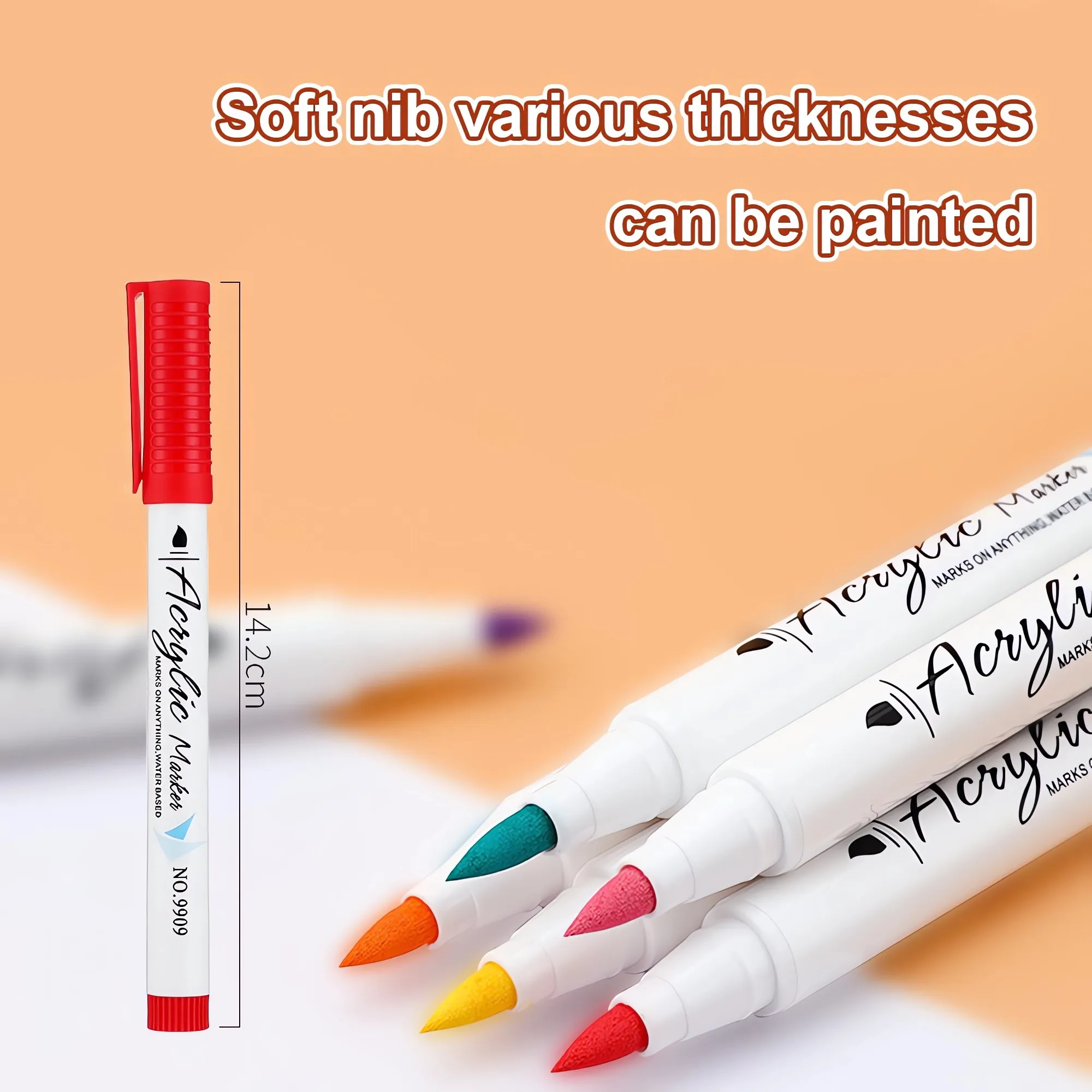 Soft-head acrylic coloring markers set - no bleed-10