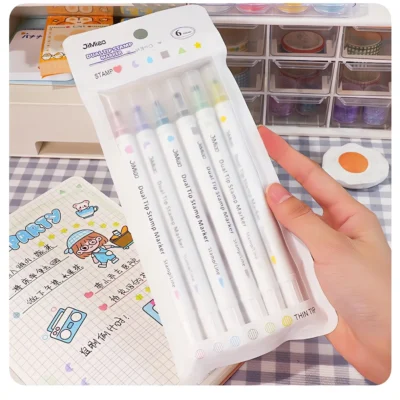 double headed stamp highlighter markers set-02