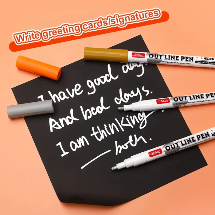 double line glitter outline markers set-04