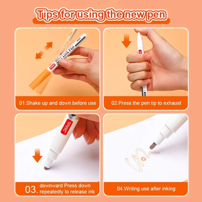 double line glitter outline markers set-06