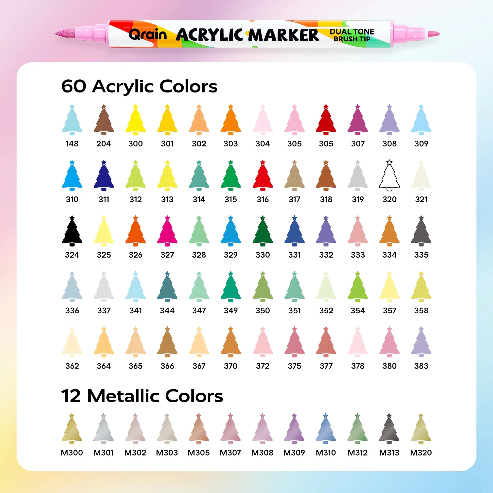 Acrylic Paint Marker Set 72 Colors Brush Tip-5