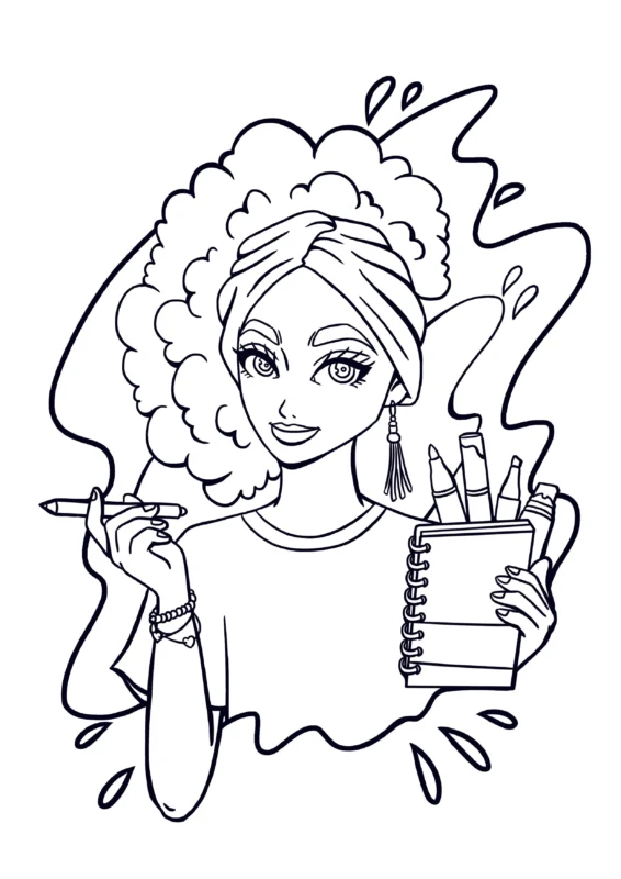 Coloring Pages -1 Portraits of Joy